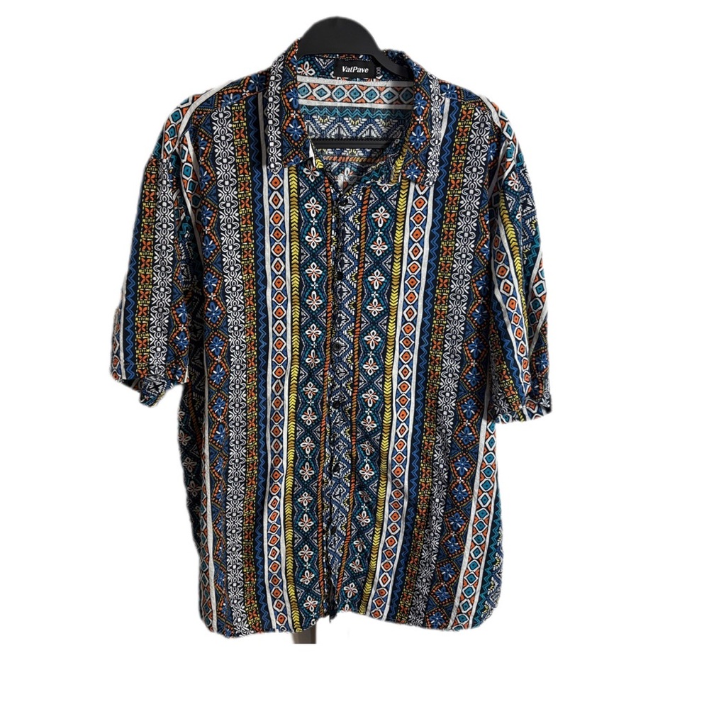 VatPave Men’s XXL Summer Tropical Short Sleeve Button Down Shirt Loose Fit